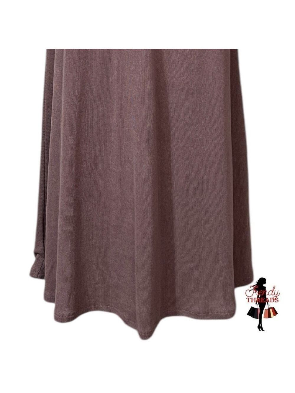 Zara Knit Midi Dress Small Mauve Purple Bohemian Romantic Cottagecore Semi-Sheer - Picture 5 of 10